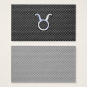 Taurus Zodiac Sign on Charcoal Carbon Fiber Print (Front & Back)