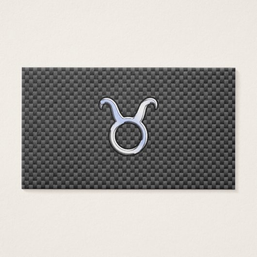 Taurus Zodiac Sign on Charcoal Carbon Fiber Print (Front)