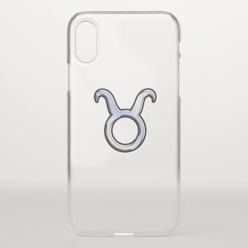 Taurus Zodiac Sign on Charcoal Carbon Fiber Print iPhone X Case