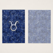 Taurus Zodiac Sign on Navy Blue Digital Camouflage (Front & Back)