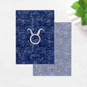 Taurus Zodiac Sign on Navy Blue Digital Camouflage (Desk)