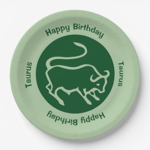 Taurus Zodiac Sign Paper Plates