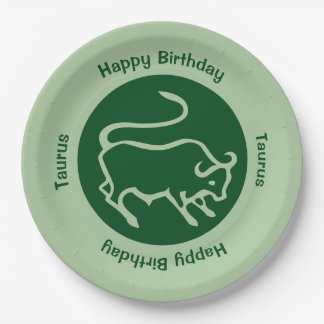 Taurus Zodiac Sign Paper Plates