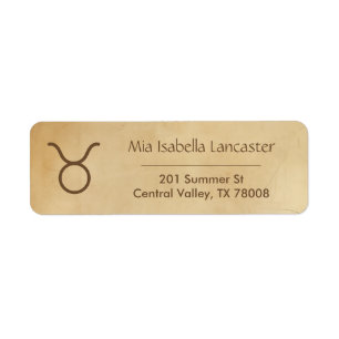 Taurus Zodiac Sign - Return Address Labels