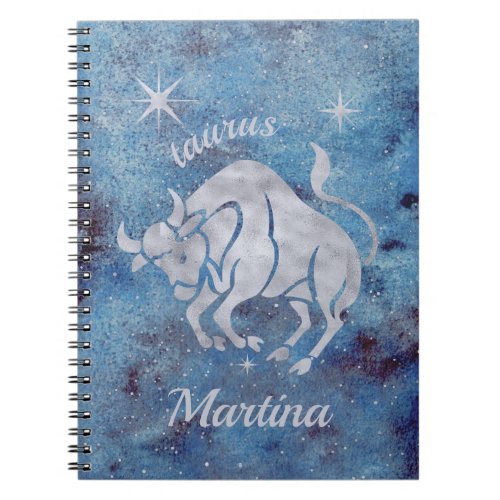 Taurus Zodiac Sign Spiral Notebook