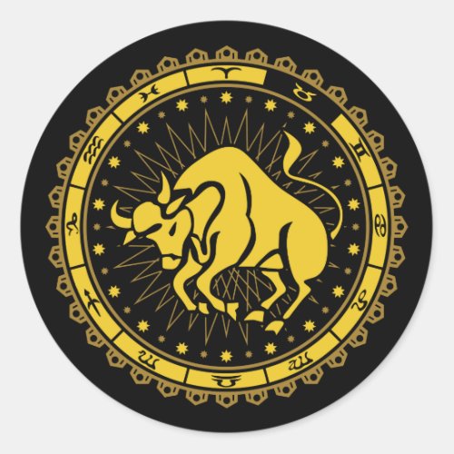 Taurus _ Zodiac Sign _ Symbol _ Horoscope Classic Round Sticker