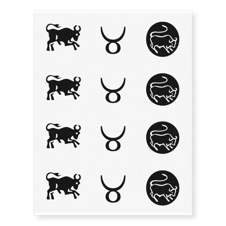 Taurus Zodiac Sign Temporary Tattoos | Zazzle Taurus Zodiac Sign Temporary Tattoos | Zazzle