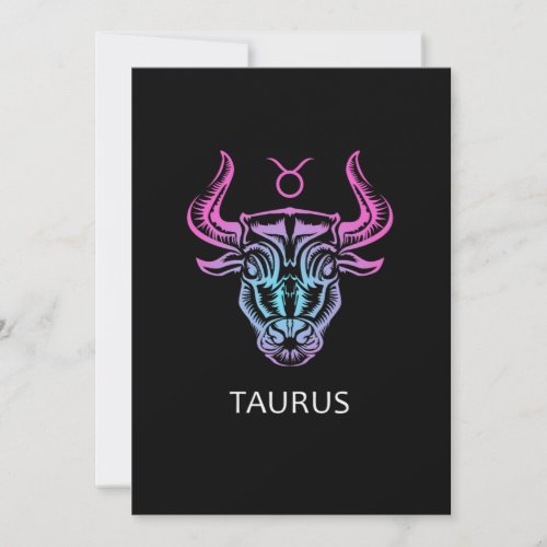 Taurus Zodiac Sign The Bull Design Birthday Gift Invitation