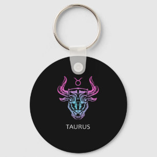 Taurus Zodiac Sign The Bull Design Birthday Gift Keychain