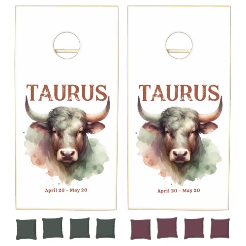 Taurus Zodiac Sign Themed Birthday Party Cornhole Set