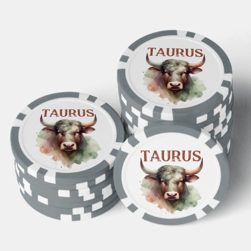 Taurus Zodiac Sign Themed Birthday Party Poker Chips