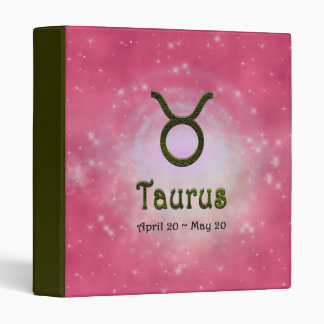 Taurus Zodiac Sign U Pick Color 3 Ring Binder