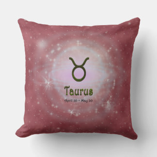 Taurus Zodiac Sign U Pick Color Throw Pillow