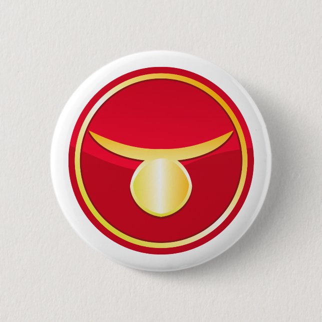 Taurus - Zodiac Signs Pinback Button (Front)