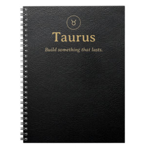 Taurus Zodiac Spiral Notebook - Faux Leather Look