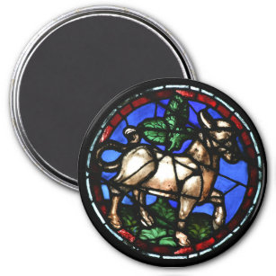 Taurus Zodiac Stained Glass Notre-Dame de Paris M1 Magnet