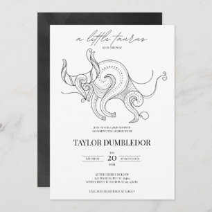 Taurus Zodiac Star Sign Astrology Baby Shower Invitation