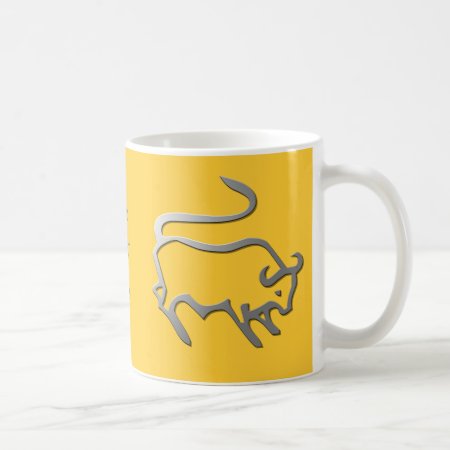 Taurus Zodiac Star Sign In Light Silver Coffee Mug