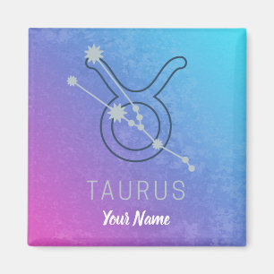 Taurus Zodiac Star Sign Watercolor Horoscope Magnet
