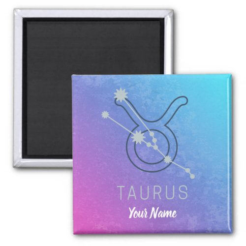 Taurus Zodiac Star Sign Watercolor Horoscope Magnet