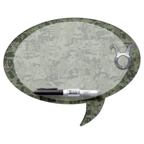 Taurus Zodiac Sybol on Olive Green Digital Camo Dry_Erase Board