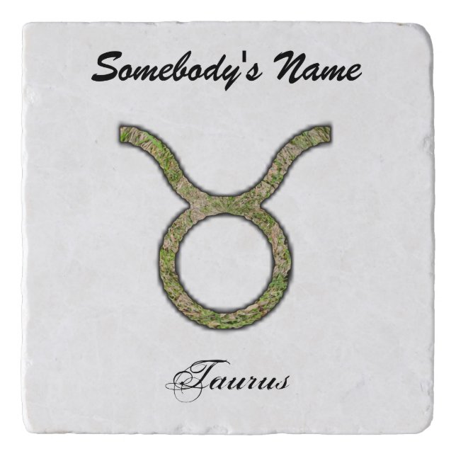 Taurus Zodiac Symbol Element by Kenneth Yoncich Trivet (Front)