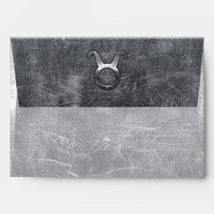 Taurus Zodiac Symbol in Grunge Distressed Style Envelope