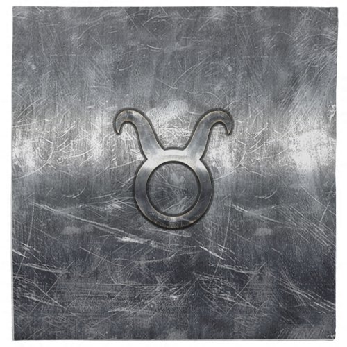 Taurus Zodiac Symbol in Grunge Distressed Style Napkin
