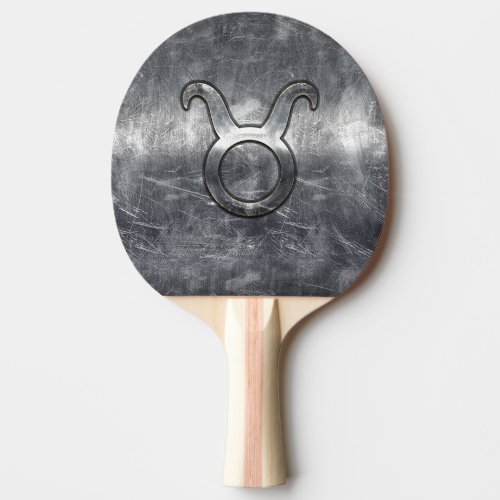 Taurus Zodiac Symbol in Grunge Distressed Style Ping_Pong Paddle