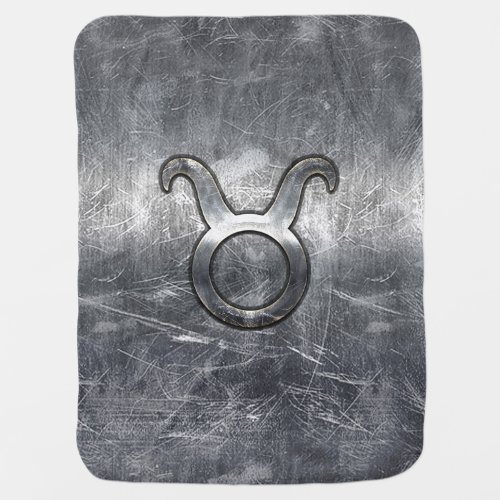 Taurus Zodiac Symbol in Grunge Distressed Style Stroller Blanket