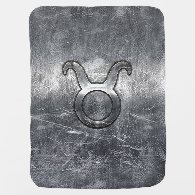Taurus Zodiac Symbol in Grunge Distressed Style Stroller Blanket (Front)