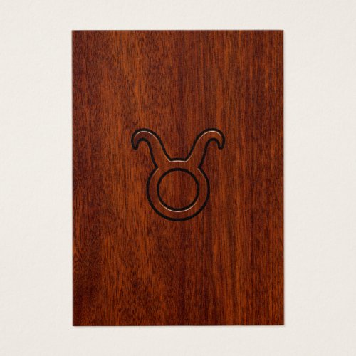 Taurus Zodiac Symbol in Mahogany Style print
