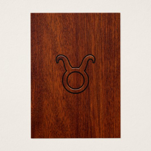 Taurus Zodiac Symbol in Mahogany Style print (Front)