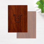 Taurus Zodiac Symbol in Mahogany Style print (Desk)