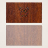 Taurus Zodiac Symbol in Mahogany Style print (Front & Back)