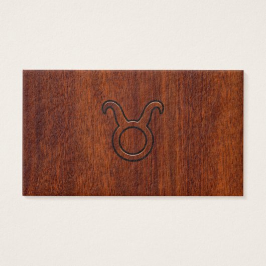Taurus Zodiac Symbol in Mahogany Style print (Front)