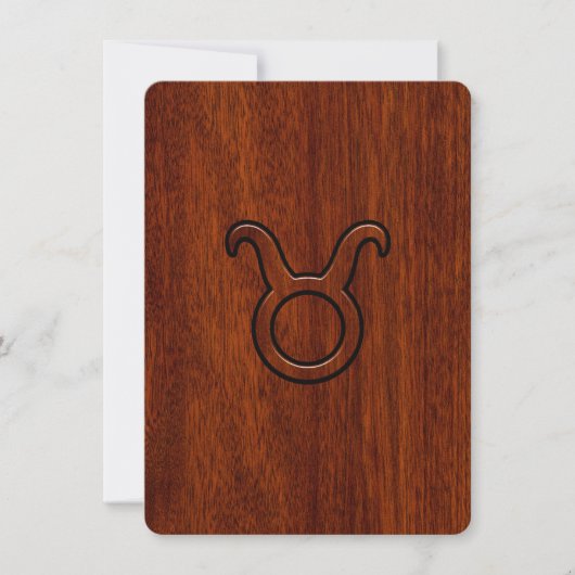 Taurus Zodiac Symbol in Mahogany Style print (Front)