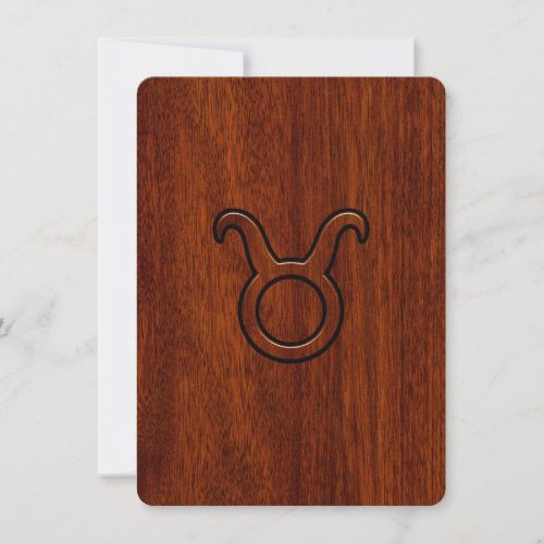 Taurus Zodiac Symbol in Mahogany Style print