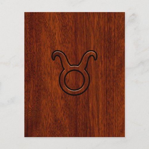 Taurus Zodiac Symbol in Mahogany Style print Flyer