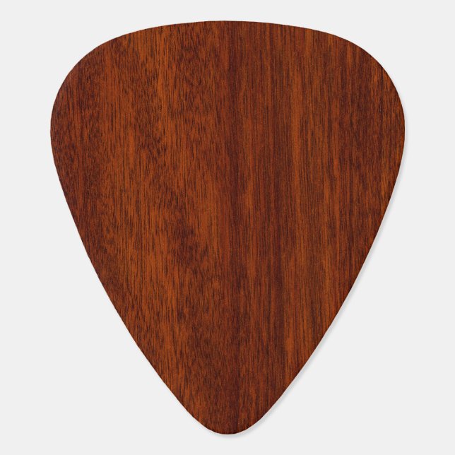 Taurus Zodiac Symbol in Mahogany Style print Guitar Pick (Back)