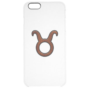 Taurus Zodiac Symbol in Mahogany Style print Clear iPhone 6 Plus Case