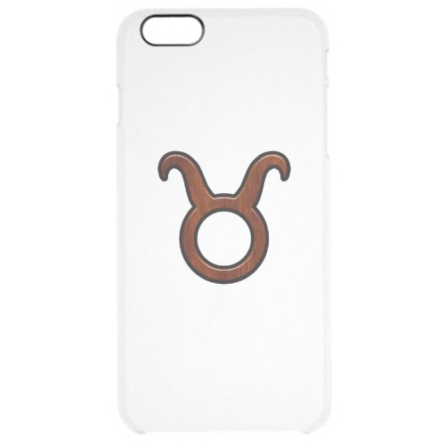 Taurus Zodiac Symbol in Mahogany Style print Clear iPhone 6 Plus Case