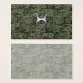 Taurus Zodiac Symbol on Green Digital Camo (Front & Back)
