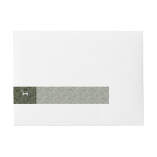 Taurus Zodiac Symbol on Green Digital Camo Wrap Around Address Label