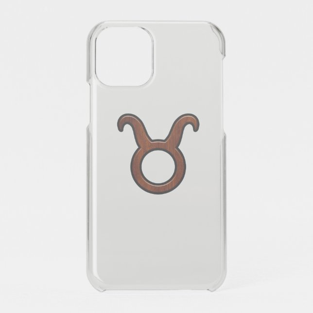 Taurus Zodiac Symbol on Mahogany Decor Uncommon iPhone Case (Back)