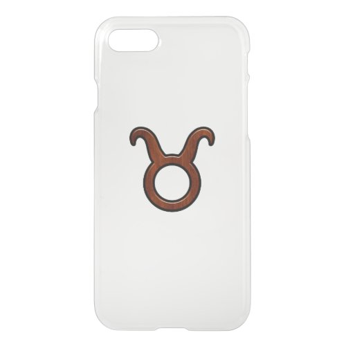 Taurus Zodiac Symbol on Mahogany Decor iPhone SE87 Case
