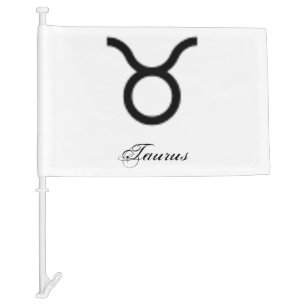 Taurus Zodiac Symbol Standard by Kenneth Yoncich Car Flag