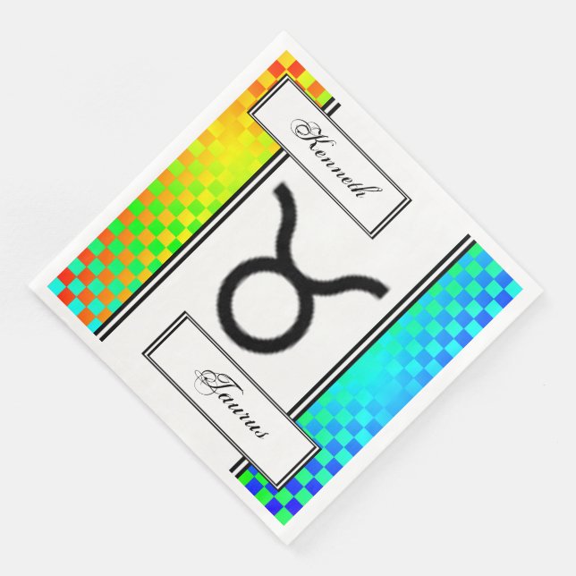 Taurus Zodiac Symbol Standard by Kenneth Yoncich Paper Dinner Napkins (Corner)