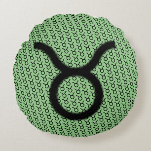 Taurus Zodiac Symbol Standard by Kenneth Yoncich Round Pillow