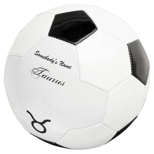 Taurus Zodiac Symbol Standard by Kenneth Yoncich Soccer Ball